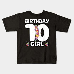 10th Birthday Basketball Ten 10 Year Old Girl Kids T-Shirt